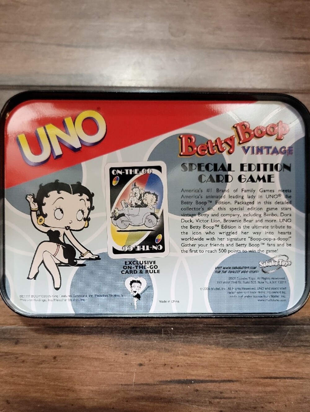 Betty Boop UNO Tin Game - Red, White, Black, Blue, Yellow, Green - Picture 3 of 3